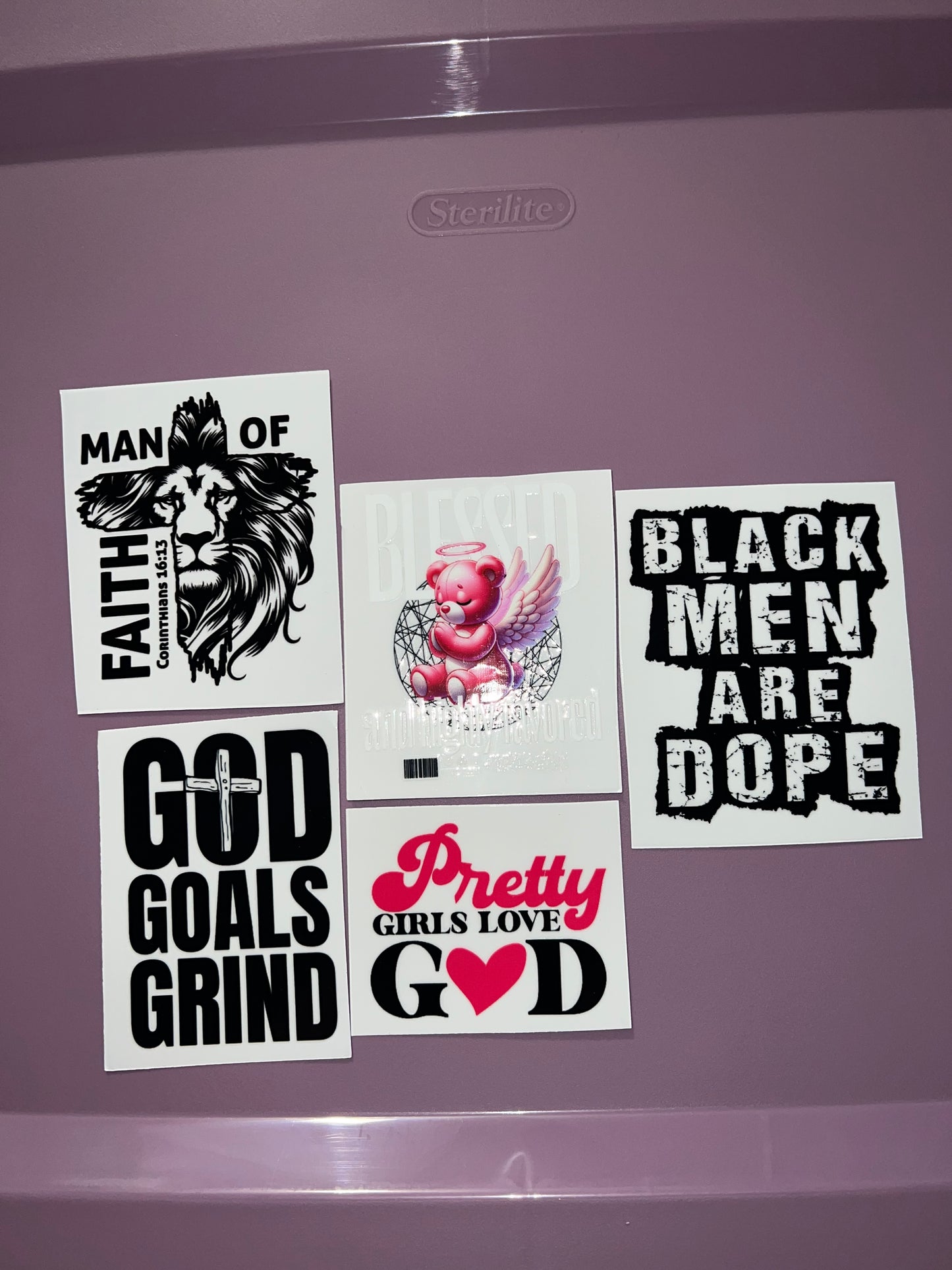 Faith themed **Uv dtf stickers