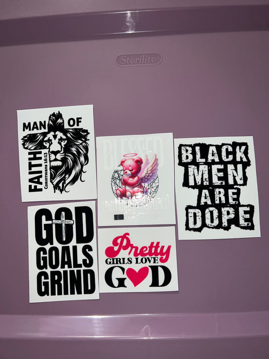 Faith themed **Uv dtf stickers